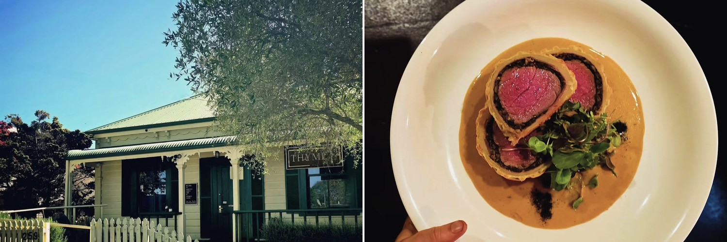Thyme Square Restaurant - historic villa dining room and Beef Wellington in Hamilton East