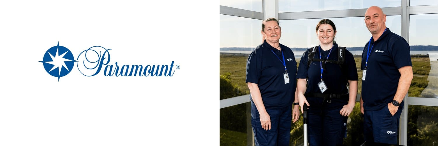Paramount Cleaning - logo and cleaning team, commercial cleaners in Hamilton